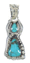 Authentic Sterling Silver Southwest Turquoise Flower Pendant MX63099